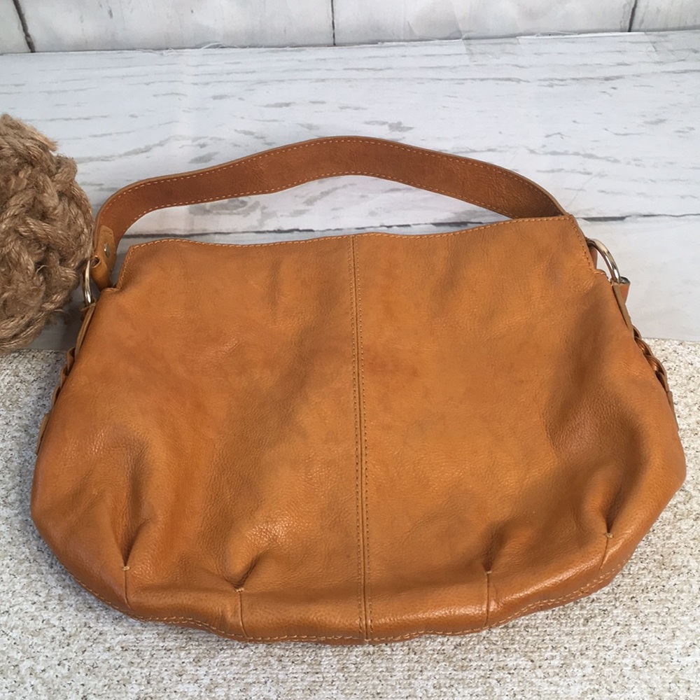 Banana Republic Tan Genuine Braided Leather Shoulder Bag Purse Boho